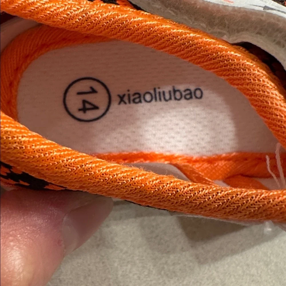 Baby Orange and Black Sandal Shoes